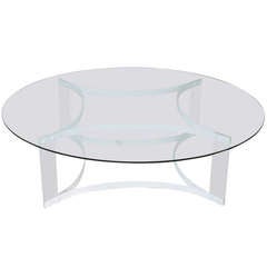 Vintage Brazilian Lucite Coffee Table with Floating Glass Top
