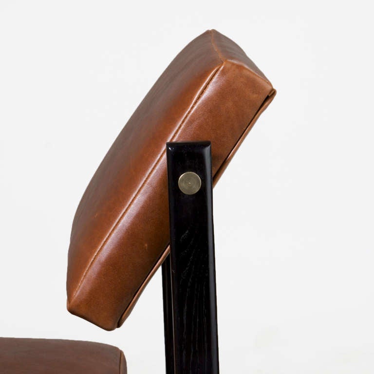 The Basic Pivot Back Bar Stool in Ebonized Oak by Thomas Hayes Studio 3