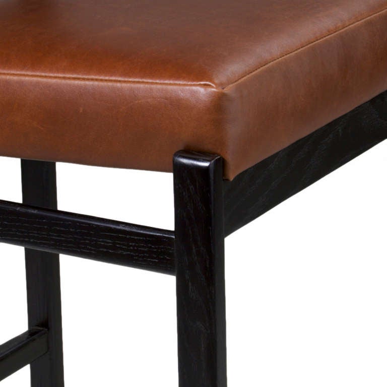 The Basic Pivot Back Bar Stool in Ebonized Oak by Thomas Hayes Studio 4