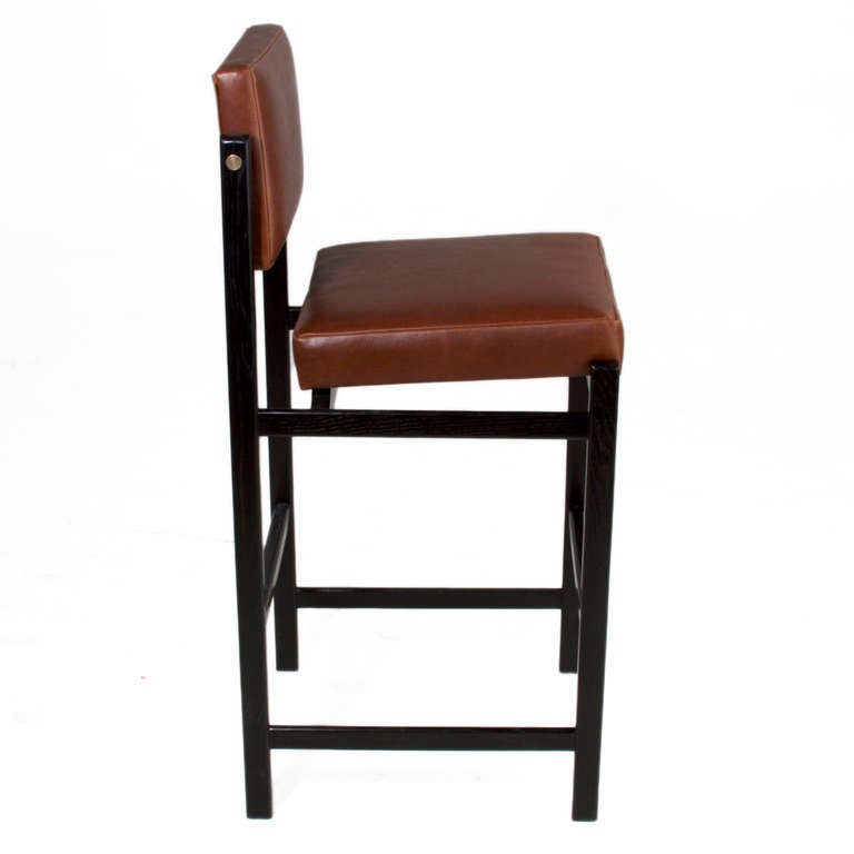 The Basic Pivot Back Bar Stool in Ebonized Oak by Thomas Hayes Studio 2