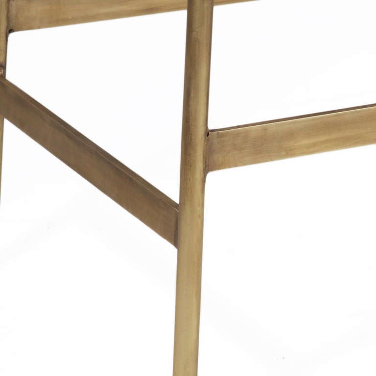 The Brass Bunda Bar Stool in Walnut by Thomas Hayes Studio 2