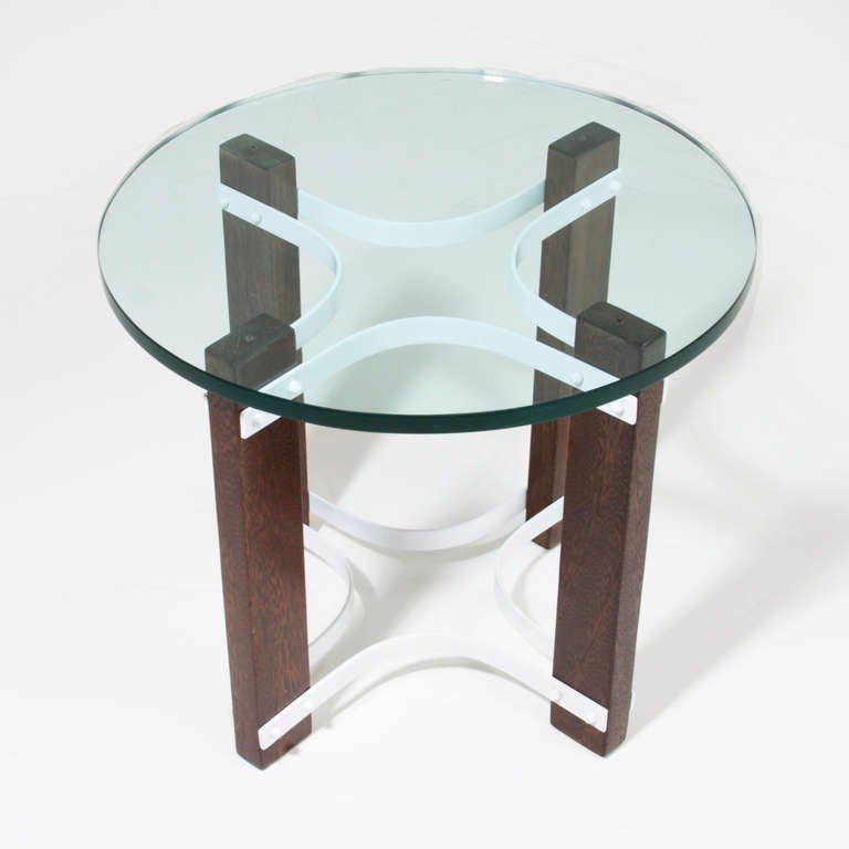 1970s Pair of Brazilian Sucipura Wood and Glass Side Tables For Sale 1