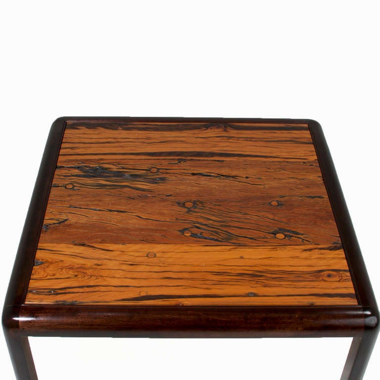 Square Brazilian Ipe Coffee Table made from Reclaimed Railroad Planks In Good Condition In Hollywood, CA
