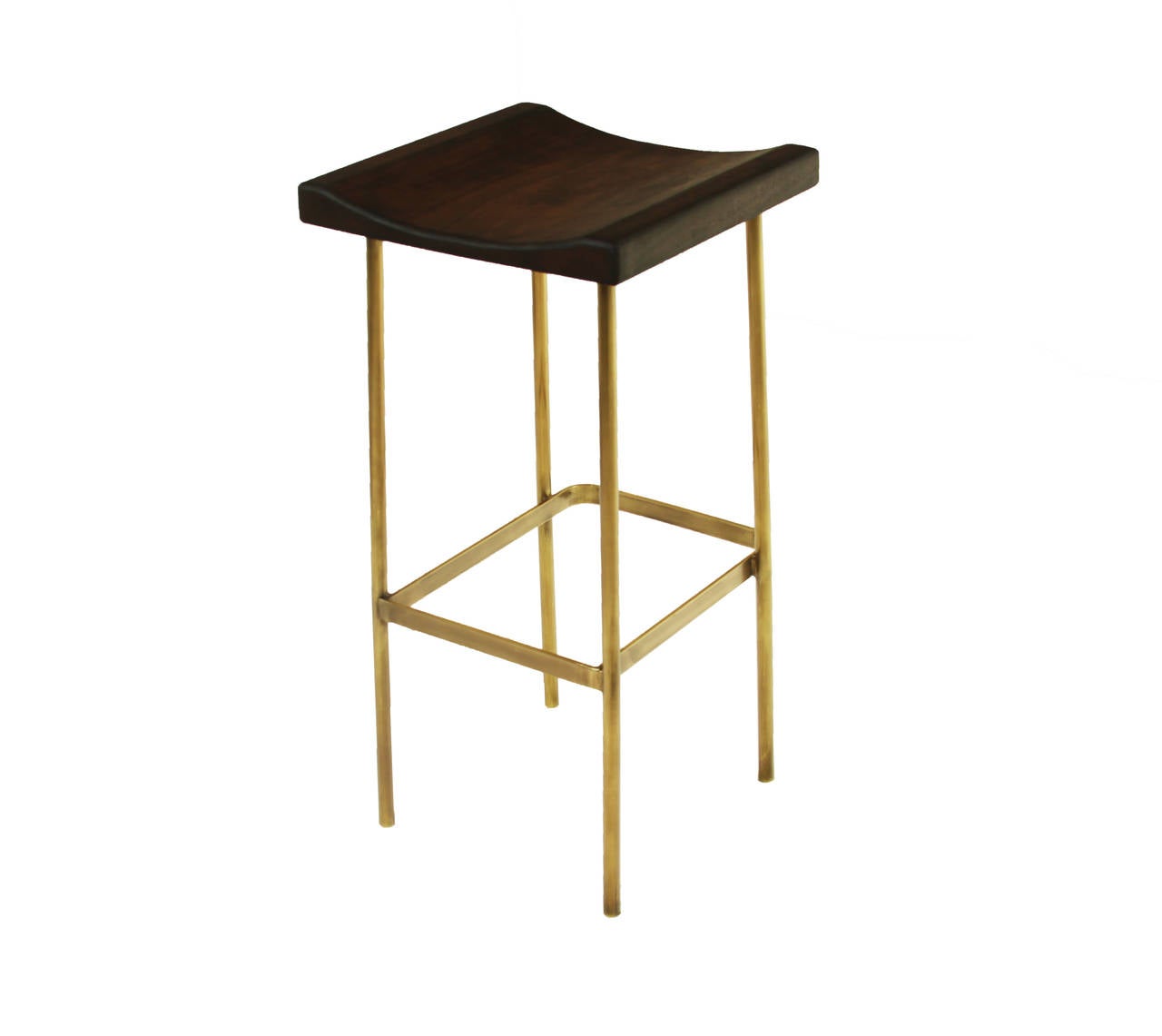 The Brass Bundinha Bar Stool by Thomas Hayes Studio In Excellent Condition In Hollywood, CA