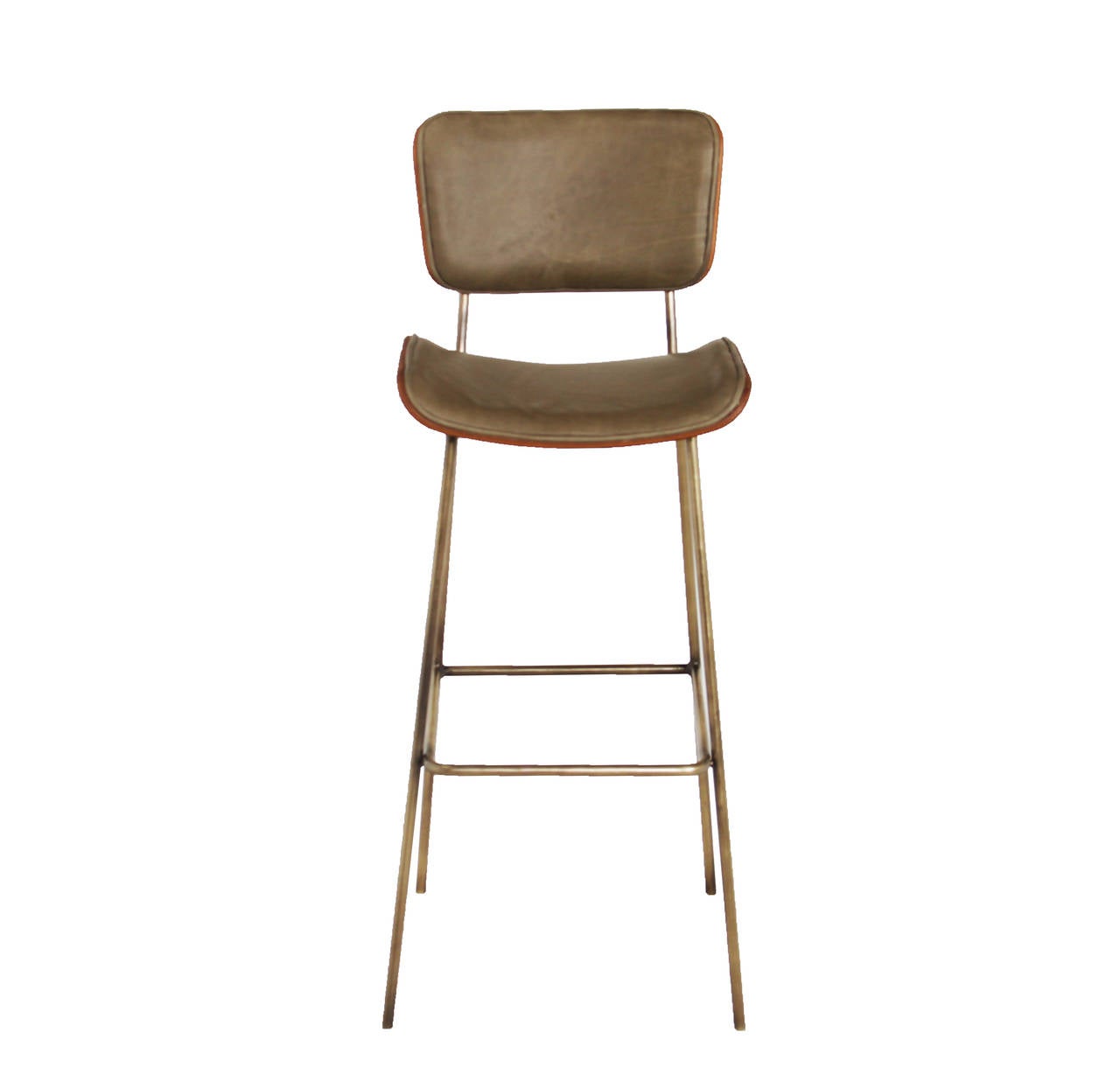Cojo Bar Stool in Brass and Rosewood by Thomas Hayes Studio