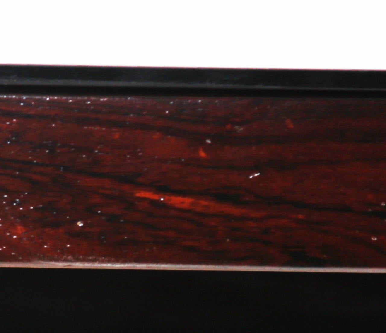Mid-20th Century Round Rosewood Dining Table by Sergio Rodrigues with Black Glass Top