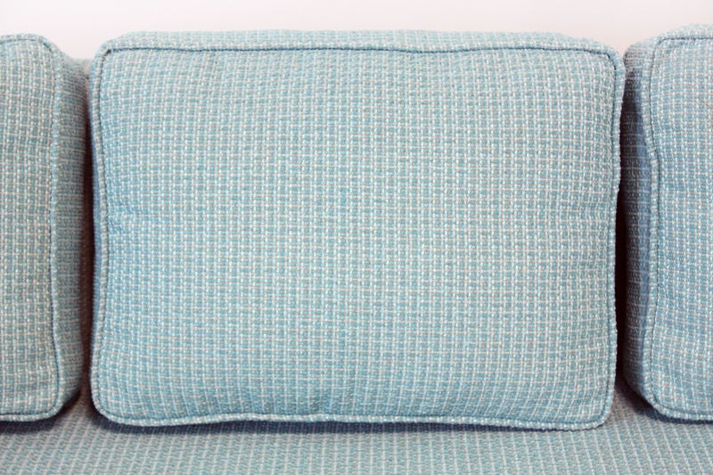 Vintage sectional sofa with blue fabric 3