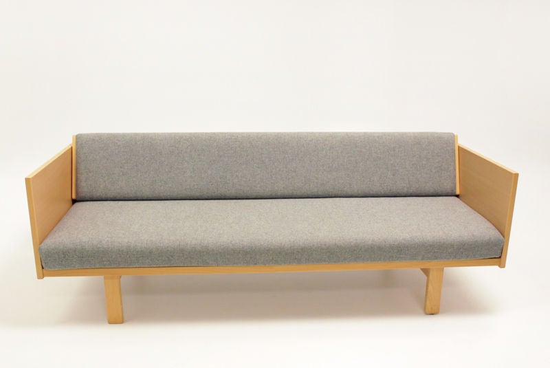 Danish Hans Wegner birch & wool sleeper sofa