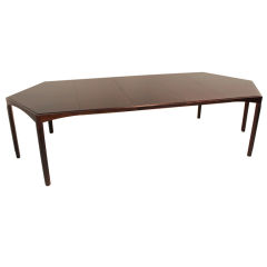 Large walnut dining table with three leaves