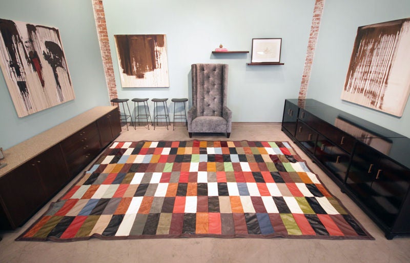 American Custom Thomas Hayes Studio patchwork leather rug