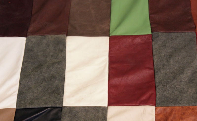 Custom Thomas Hayes Studio patchwork leather rug 2