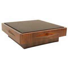 Rosewood Coffee Table by Jorge Zalszupin with Granite Top 7