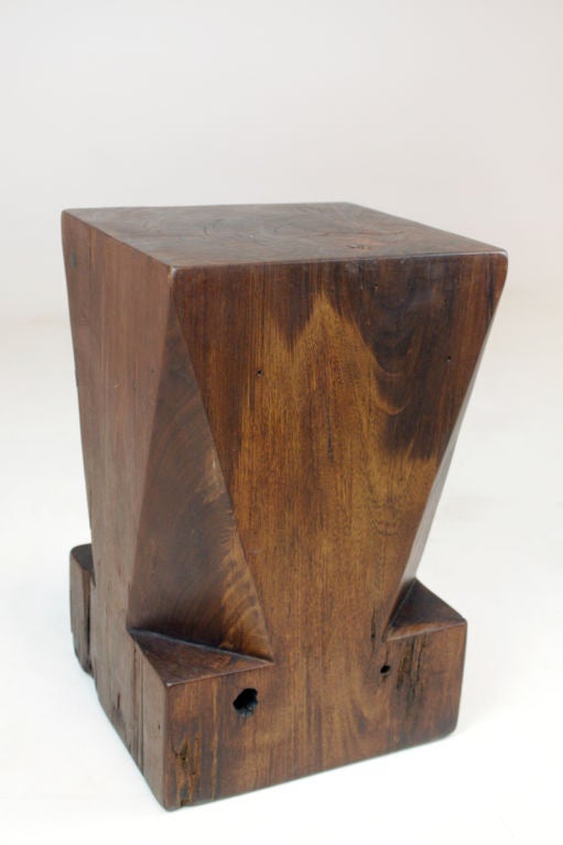 This stool is from a limited edition of 20 hand carved from reclaimed architectural Ipê beams. The entire stool has been relieved and is finished on all surfaces in a hand rubbed, smooth natural wax finish. Zanini de Zanine Caldas continues in the