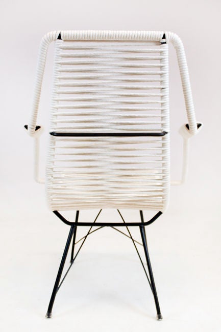 Mid-20th Century Pair of Iron and Cord Lounge Chairs by Martin Eisler
