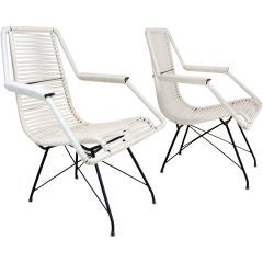 Pair of Iron and Cord Lounge Chairs by Martin Eisler