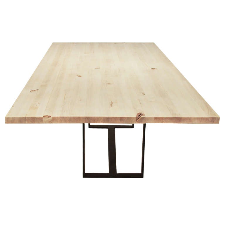 American The Colyer Dining Table in Bleached Walnut by Thomas Hayes Studio