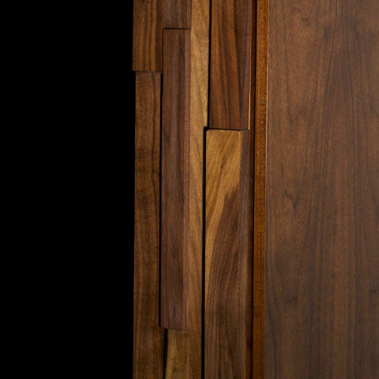 American Patchwork Walnut & Mirror Murphy Bed by Thomas Hayes Studio