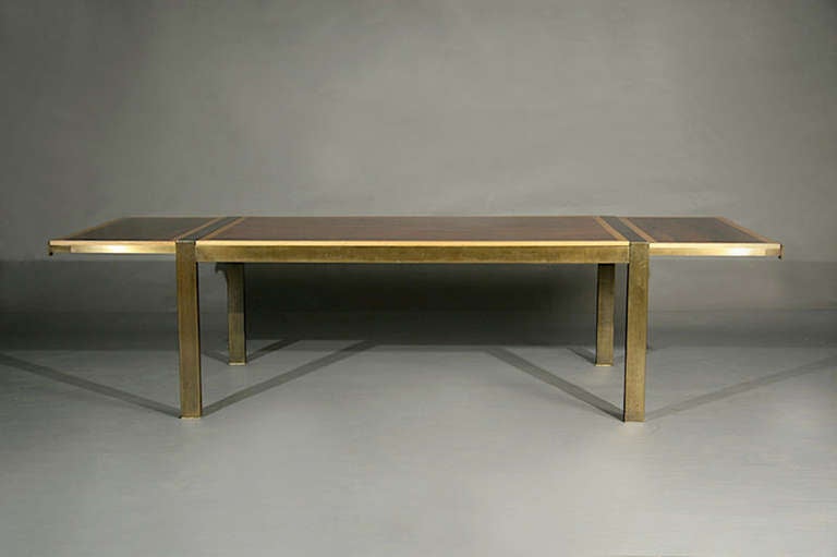 American Rosewood, Oak and Bronze Dining Table by Thomas Hayes Studio