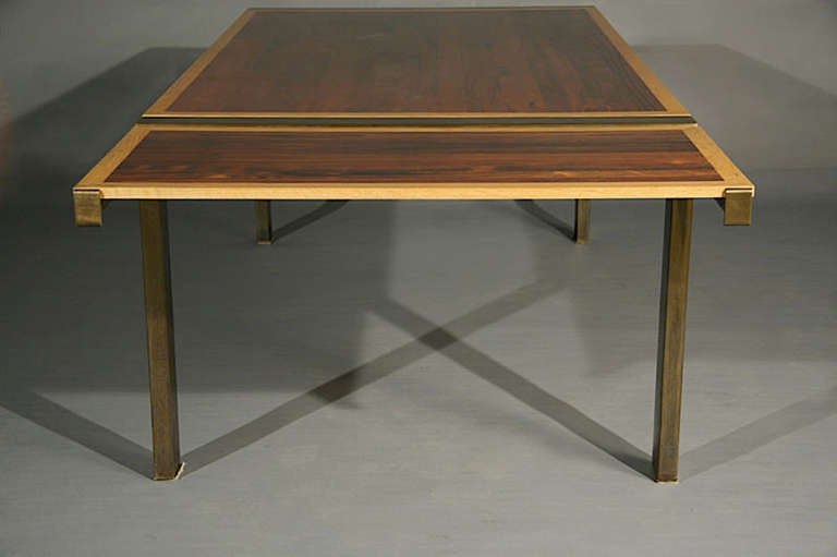 Rosewood, Oak and Bronze Dining Table by Thomas Hayes Studio In Excellent Condition In Hollywood, CA