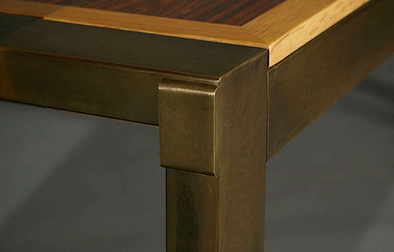 Rosewood, Oak and Bronze Dining Table by Thomas Hayes Studio 1