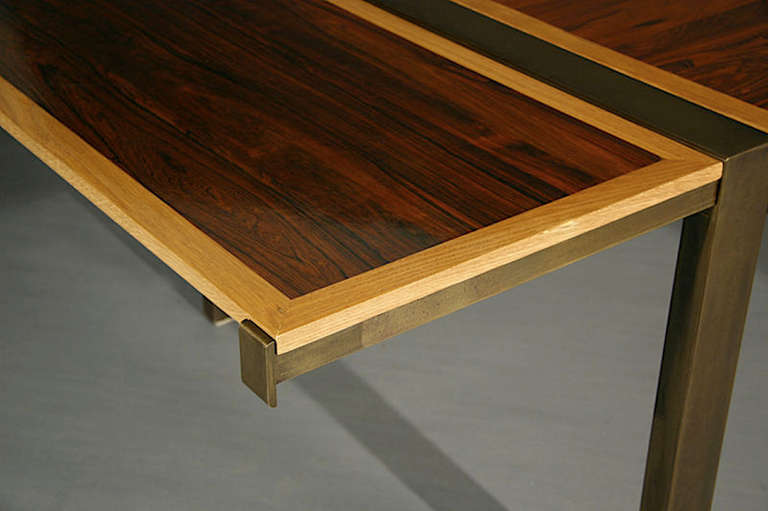 Rosewood, Oak and Bronze Dining Table by Thomas Hayes Studio 2