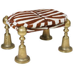 Solid Moroccan Brass Zebra foot stool