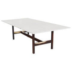 Brazilian Rosewood Dining Table with Carrara Marble Top 6