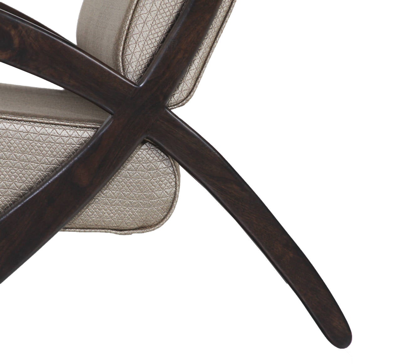 Walnut Pair of Custom Infinity Chairs by Thomas Hayes Studio