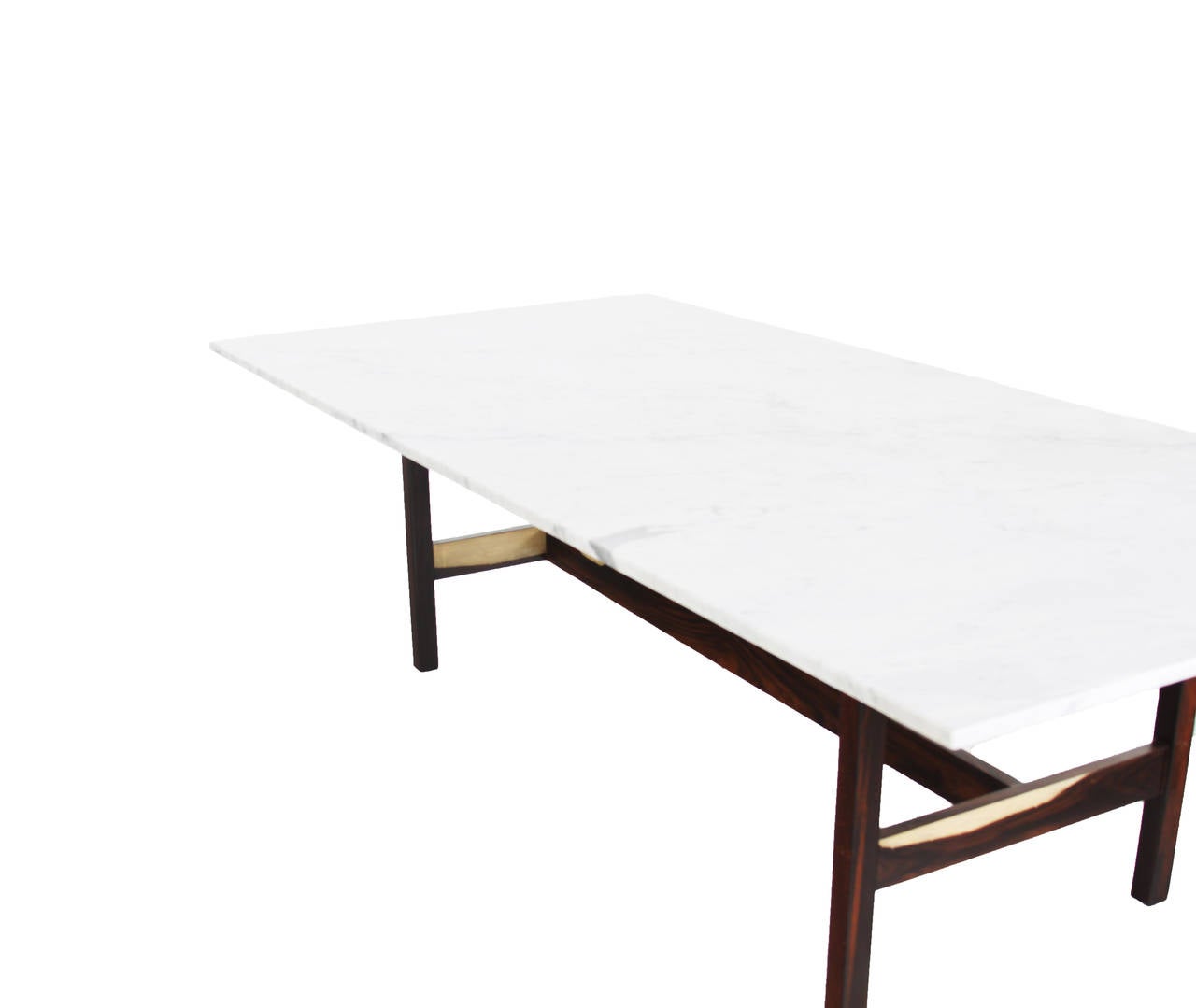 Brazilian Rosewood Dining Table with Carrara Marble Top 1