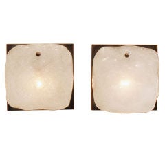 Bronze and frosted glass sconces by Kalmar