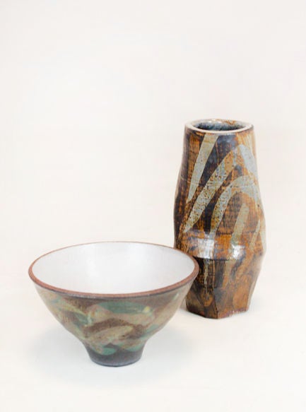 Glazed stoneware vase by Mason 2