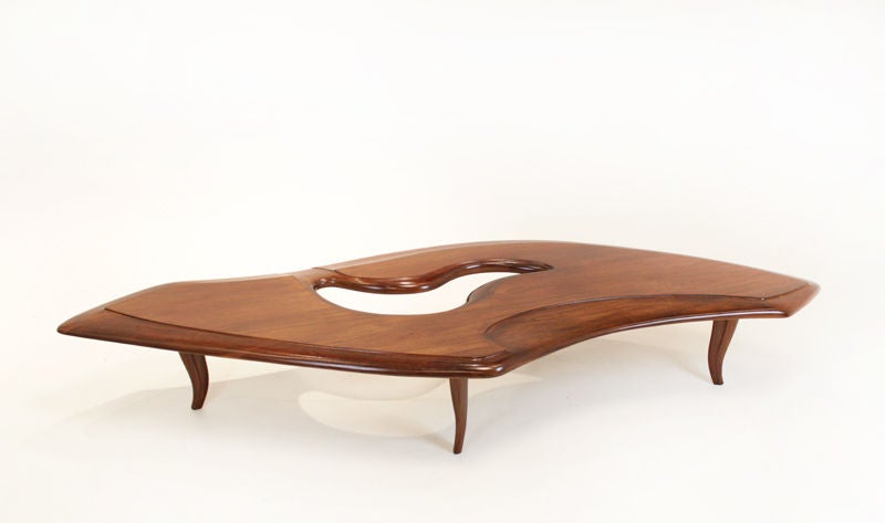American Mid-Century Modern Biomorphic Sculpture Coffee Table, by Ray Leach For Sale