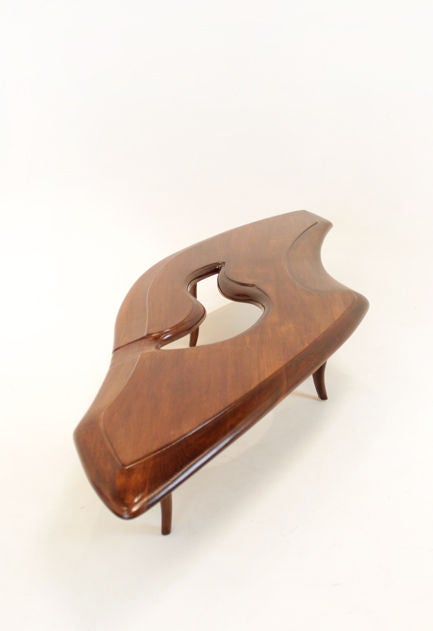 Mid-20th Century Mid-Century Modern Biomorphic Sculpture Coffee Table, by Ray Leach For Sale