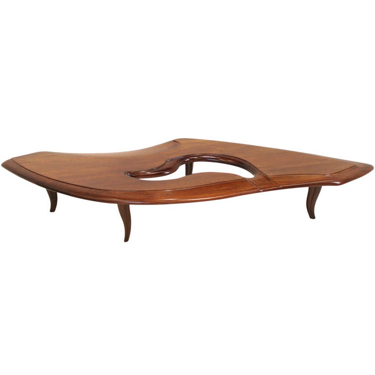 Mid-Century Modern Biomorphic Sculpture Coffee Table, by Ray Leach For Sale