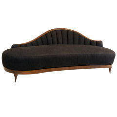 Vintage Solid Walnut large fainting sofa by Ray Leach