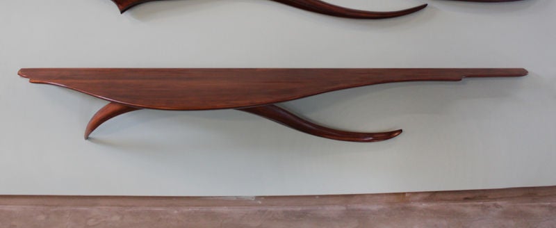 Mid-20th Century Floating Solid Walnut Console by Ray Leach