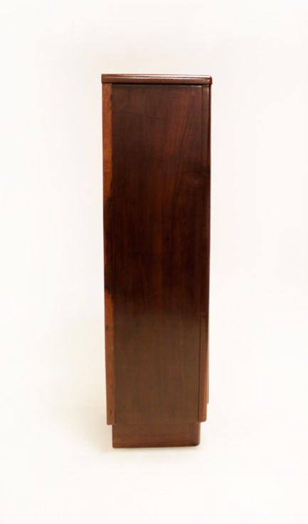 Mid-20th Century Baruna Wood Locker with Inset Leather Door by Joaquim Tenreiro