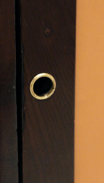 Baruna Wood Locker with Inset Leather Door by Joaquim Tenreiro 2