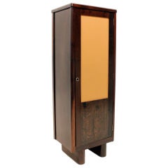 Baruna Wood Locker with Inset Leather Door by Joaquim Tenreiro