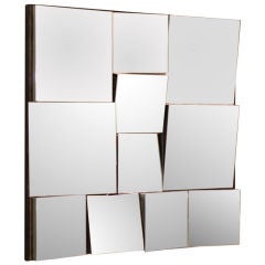 Neal Small geometric panelled mirror