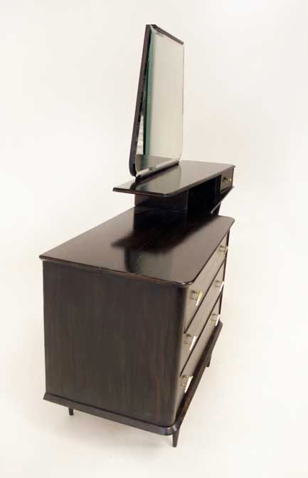 Mid-20th Century Brazilian Mid-Century Modern Caviuna Vanity with Brass Details  For Sale