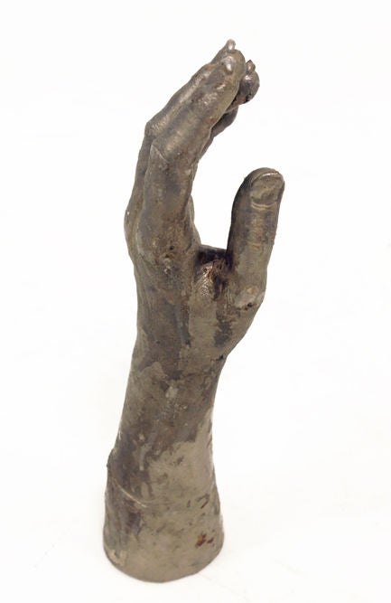 American A cast bronze hand sculpture