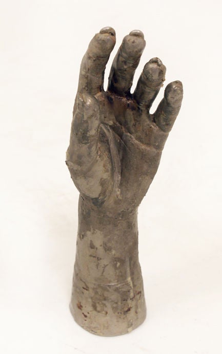 A cast bronze hand sculpture In Good Condition In Hollywood, CA