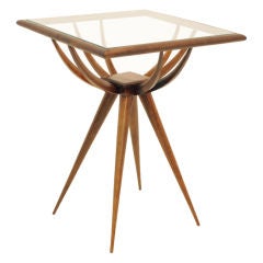 Caviuna and glass side table by Giuseppe Scapinelli