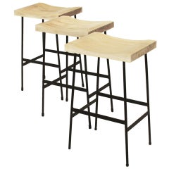The Bunda Bar Stool in bleached Walnut by Thomas Hayes Studio