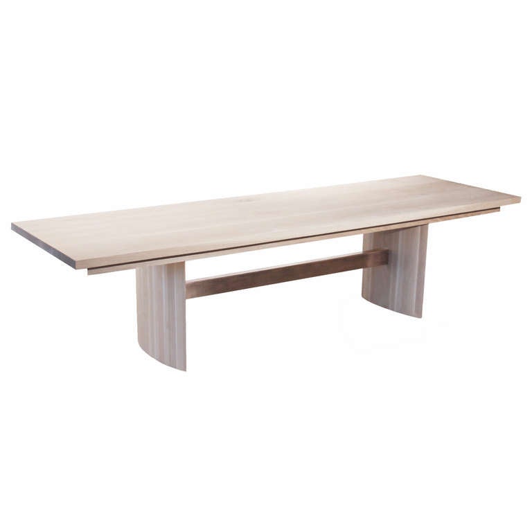 Custom Jantar Alloy Dining Table in Oak by Thomas Hayes Studio