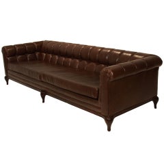 Monteverdi Young Tufted dark chocolate leather sofa