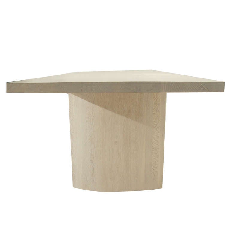 American The Jantar Alloy Dining Table in Bleached Oak by Thomas Hayes Studio