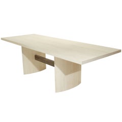The Jantar Alloy Dining Table in Bleached Oak by Thomas Hayes Studio