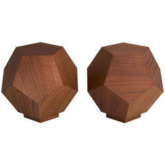 The Permutohedron Side Table in Mahogany by Thomas Hayes Studio